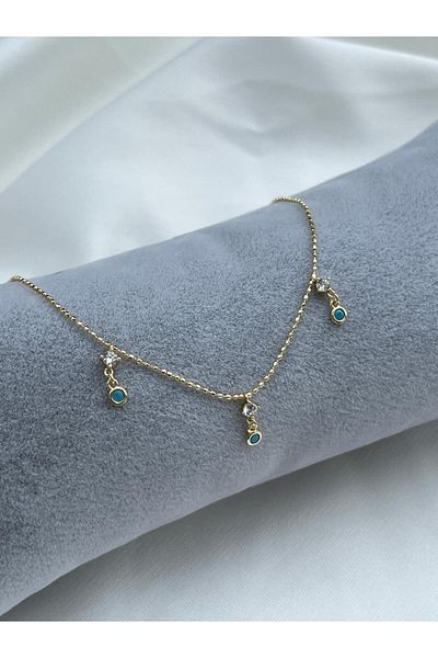 miaroza Stone Detailed Blue Anklet