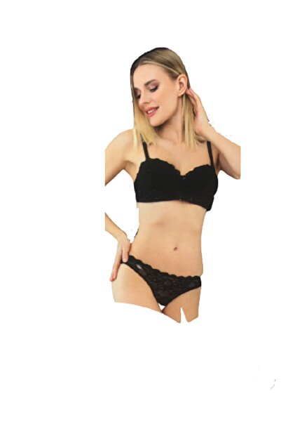 Venüs Desteksiz Telli Dolgusuz Straplez Lotus Sütyen Külot Takımı