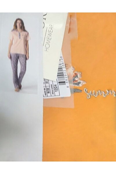 İpek Women's Short Sleeve Pajamas Set-Orange