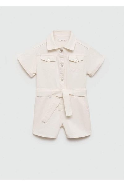 MANGO Kids Τζιν φόρμα με ζώνη