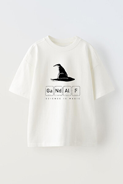 THEWERT GaNdAlF Designed Unisex White Oversize Cotton T-shirt