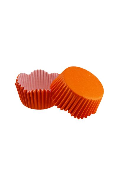 TT Tahtakale Toptancıları 65x38 mm Orange Cupcake Mold - Pet Capsule Wavy, 100 Pieces