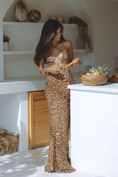 MAYHOŞ BUTİK Rochie lungă de damă cu model leopard