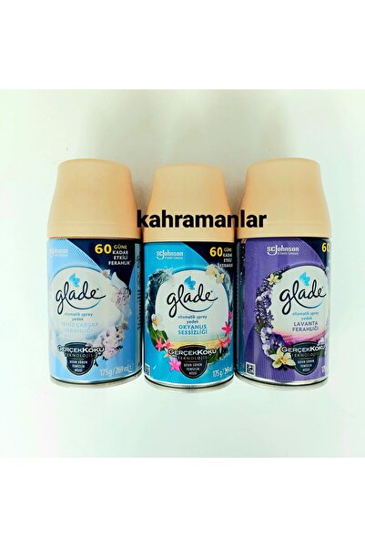YEŞİLLİ STORE Makine kit oda kokusu Glayde lavanta okyanus temiz çarşaf otoma...