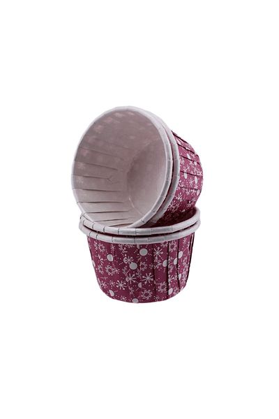 TT Tahtakale Toptancıları Medium Size 50*39 Mm SNOW PATTERNED - 50 Pieces Purple Cupcake Mold