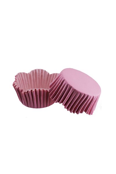 TT Tahtakale Toptancıları Pink Cupcake Mold - Pet Capsule Wavy, 65X38 MM, 100 Pieces