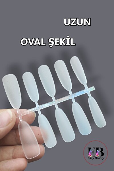 Easy Beauty 100 Adet Small Beden Uzun Takma Tırnak Seti Oval Tırnak Tips