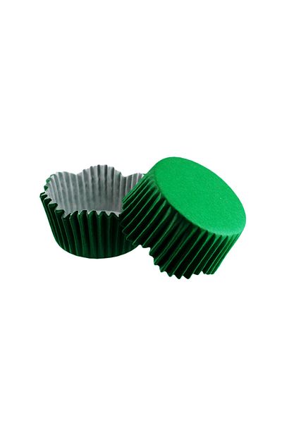 TT Tahtakale Toptancıları Green Cupcake Mold - Pet Capsule Wavy, 65X38 MM, 100 Pieces