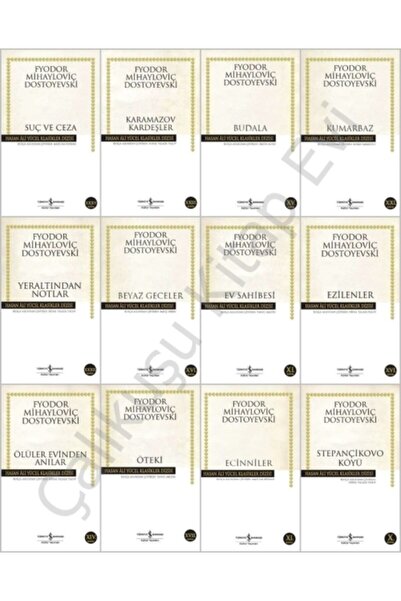 TÜRKİYE İŞ BANKASI KÜLTÜR YAYINLARI İŞ BANKASI Dostoyevski Kitapları 12 Kitap...