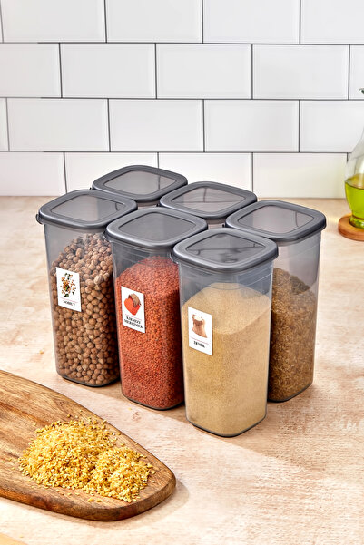 FBZhome 1750 ml Jumbo Size 6 Pieces Food Storage Set - Hard Cover, Square