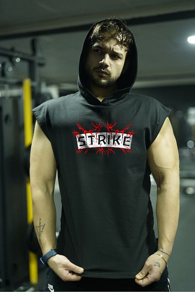 Oxlade STRlKE Oxlade® Fitness T-Shirt - Hooded, 100% Cotton Quality, ATHLETE Fabric