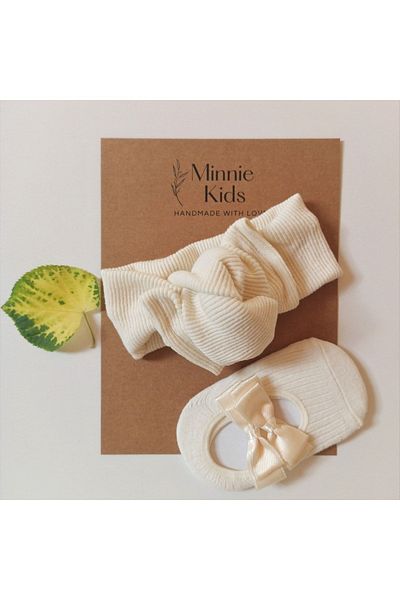 MinnieKids Κρέμα Ribana Bandana και Cream Ballerina