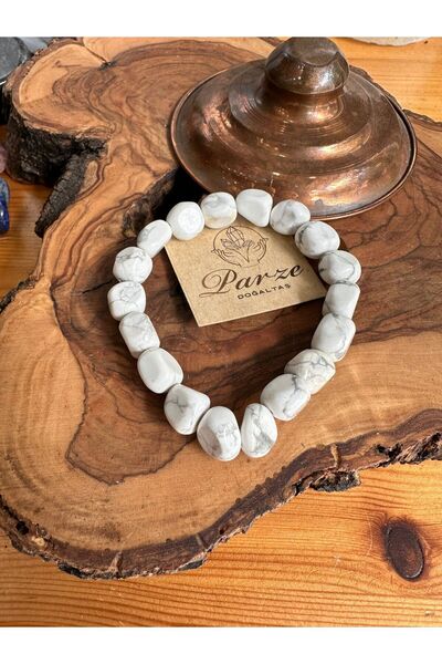 parze doğaltaş Natural Stone Amorphous Cut Howlite Bracelet