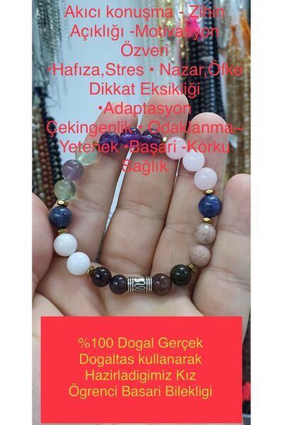 ISPARTALİ DOĞALTAŞ EVİ Sertifikalı Kız Öğrenci Doğaltaş Başarı Bilekliği