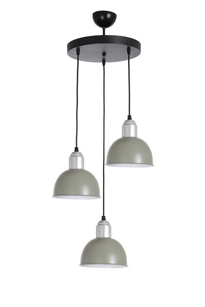 Fer Avize Şirine Modern Design Kitchen Living Room Bedroom Green Color 3-Piece Chandelier