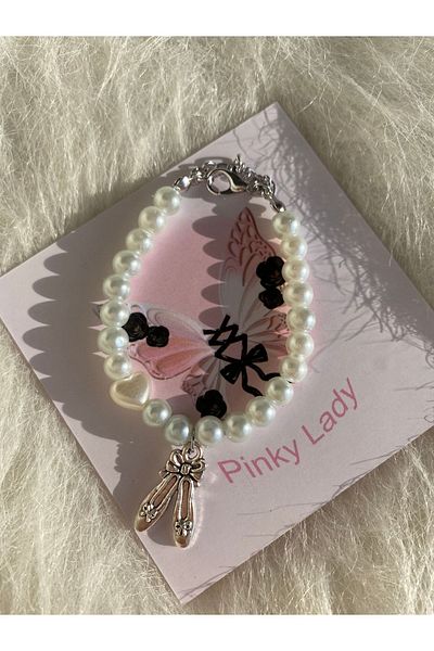 Pinky Lady Balletcore aesthetic ballerina pearl bracelet