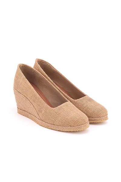 Star Tombis Straw Linen Espadrille - Wedge Heel Handmade Real Handmade