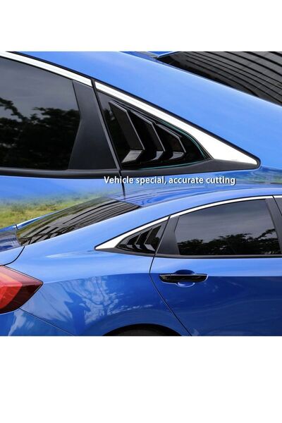 Harphour Honda Civic Fc5 (2016-2017-2018-2019-2020-2021) Uyumlu Kelebek Cam Kaplama Vizörü İthal Pianoblack