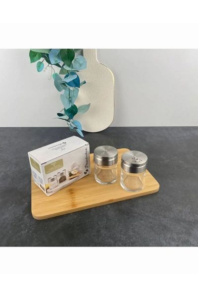 Paşabahçe 43880 2-Piece Salt Shaker Spice Rack with Metal Lid