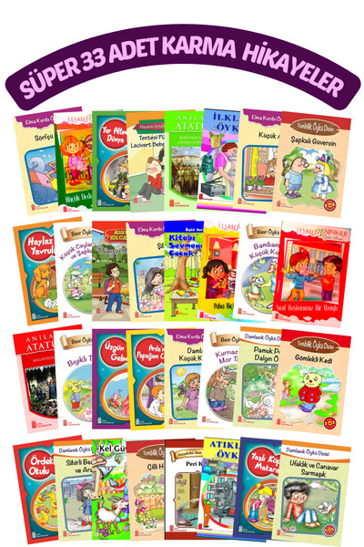 Ata Yayıncılık 9-12 Yaş 33 Kitap Süper Full Set Karma Hikayeler