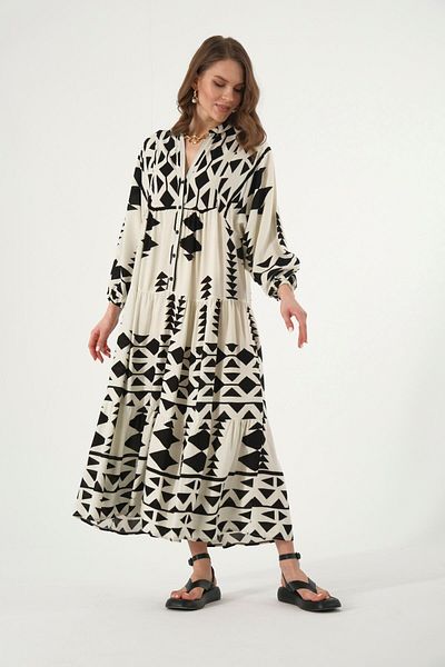 ABBRA Women's Katleya Model 100% Cotton Summer Dress