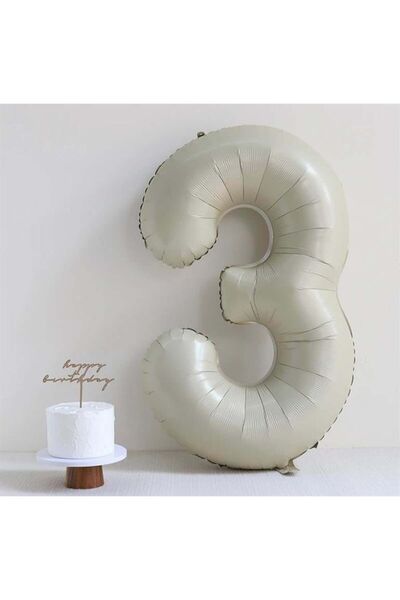 Partifabrik بالون فويل من سي ساند بيج كريمي مكون من 3 أرقام