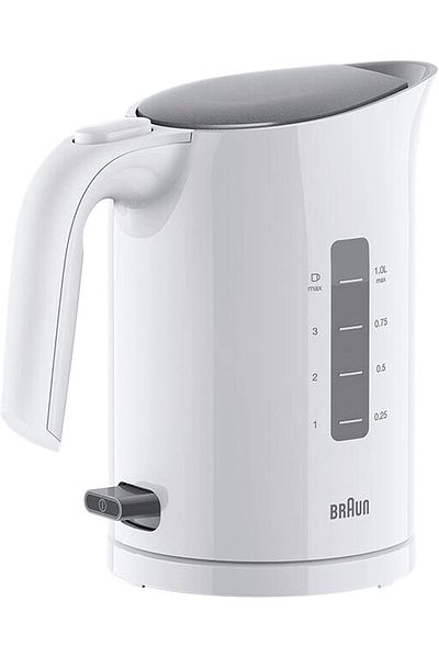 Braun PurEase Water Kettle, 2200W, 1.7L capacitty, Fast boiling, 3-Ways protection - WK 3000