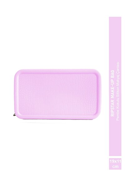 RIPSTAR Pembe Kokulu Silikon Makyaj Çantası