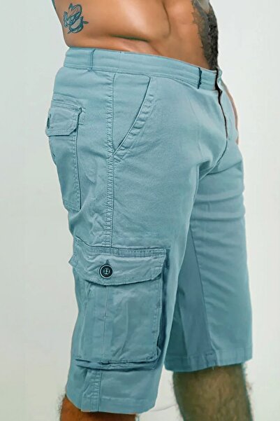 modacix شورت جبردين برمودا ليكرا للرجال - شورت كابري أزرق
