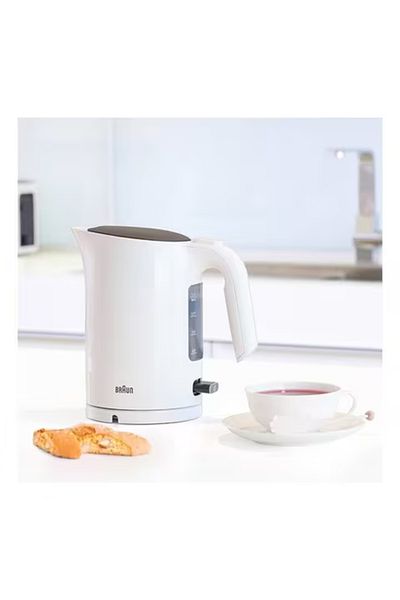 Braun PurEase water Kettle, 3000 Watts, 1.7 L capacity, Fast boiling, 3-way protection - WK 3110