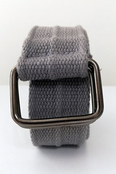 modacix Сірий ремінь з брезентової тканини в тактичному стилі унісекс з кільцевою пряжкою