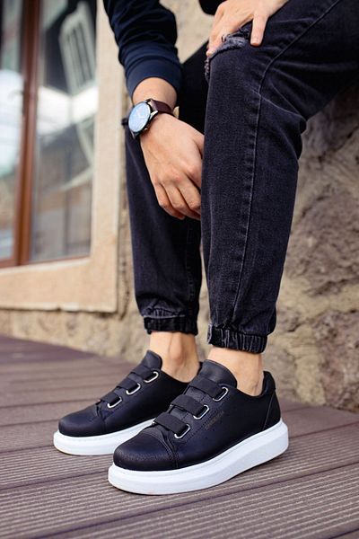 Joy Man J253 Mirror - Pantofi sport pentru bărbați, talpă neortopedică, piele casual, negru CBT