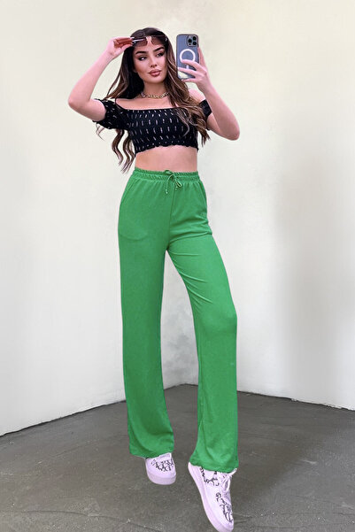 BayBayan Visok struk Elastična ženska Palazzo pantalone - Udoban kroj i oblog...