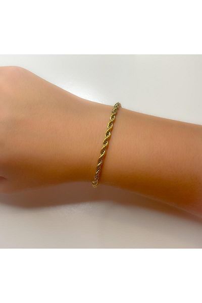 Trinos Steel Bracelet Twist Bracelet 4 mm Gold