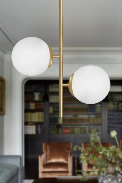 Eray Aydınlatma Opal Camlı 2li Eskitme Avize