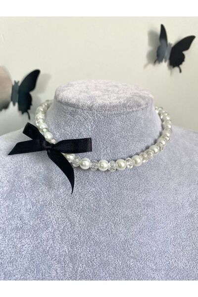 Pinky Lady Ribbon kurdele coquette aesthetic cam inci kolye