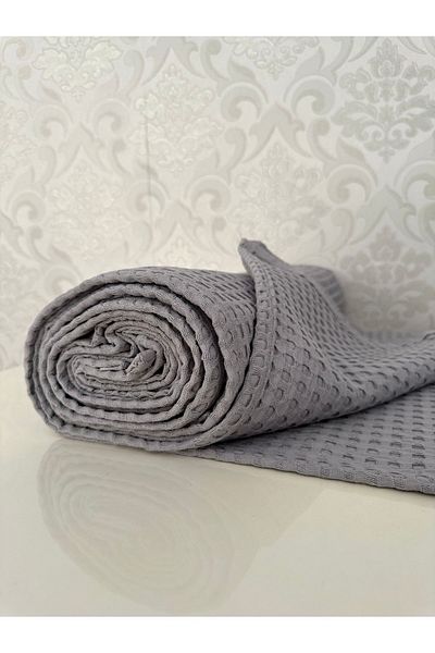 Muteks Premium 100% Cotton Double Summer Pike - Anti-Sweat Bedspread (GREY COLOR) (240X200CM)