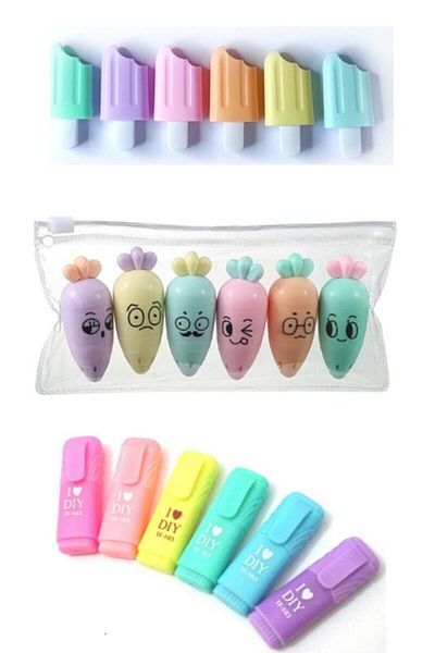 Stabilo Ice Cream Cute Carrot And Mini Highlighters Mini Highlighters Set 3 Pieces