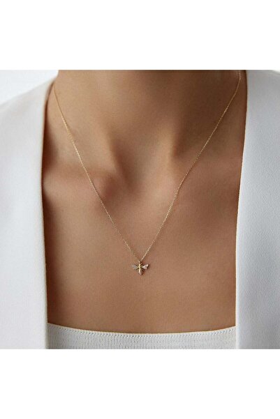 HAMZA YILMAZ MÜCEVHERAT 14 Ayar Minimal Arı Altın Kolye