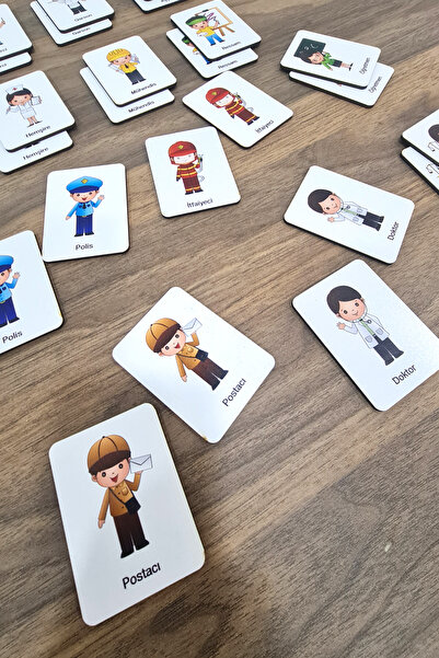 metafortoys 24 Parça Ahşap Meslekler Eşleştirme Kartları