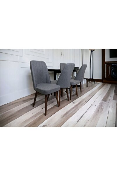 baresmu KARBA 4 Adet Ahşap Pinoteks Ayaklı Üst Kalite Mutfak Sandalyesi, Yemek Sandalyesi, Salon Sandalyesi