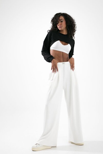 muub's Παντελόνι Palazzo με πλισέ μακρύ αθλητικό παντελόνι Boll Extra Wide Leg