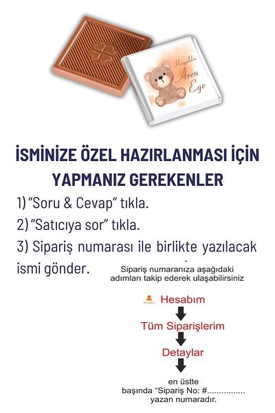 Netsan Etiket Brown Teddy Bear Model Art Paper Sticker - 3.5X3.5Cm Square Chocolate Label, 96 Pieces