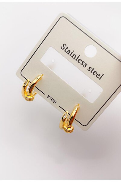 Trinos أقراط من الفولاذ مرصعة بالأحجار