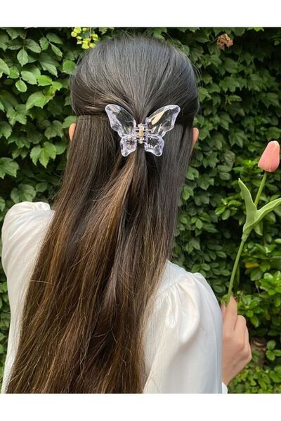 Diloshtrend Design Kadın Kelebek Mandal Toka Seffaf