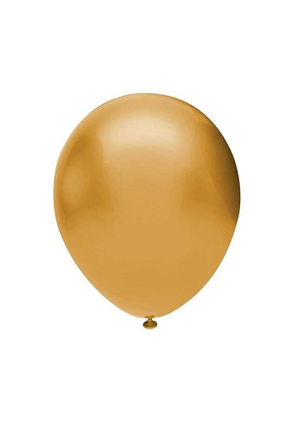 BalonEvi Pack of 100 Balloon Metallic Gold