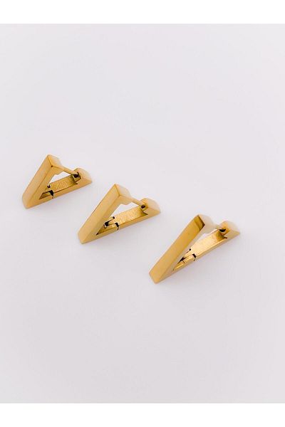Trinos 3-Piece Steel Earring Set - Triangle Design