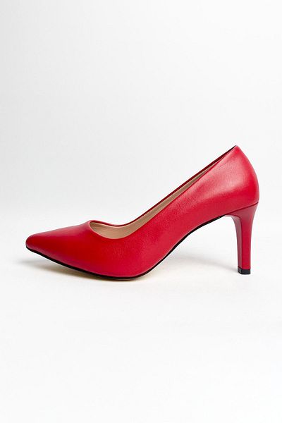 RABU Red Genuine Leather Women's Stiletto - Medium Heels