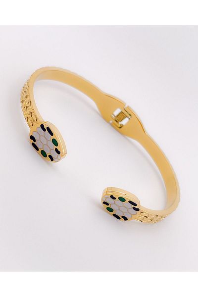 Trinos Steel Snake Bracelet Gold
