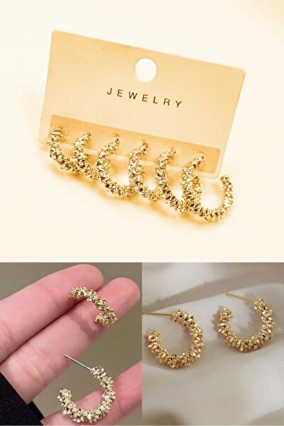 Diloshtrend Design Women's 6-Piece Star Powder Figure Gold Hoop Earrings Set